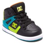 DC TODDLERS PURE HIGH TOP SHOES BLACK GREEN ORANGE