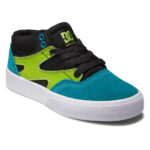 DC YOUTH KALIS VULC MID SHOES BLACK GREEN ORANGE - Image 2