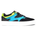 DC YOUTH KALIS VULC SHOES BLACK GREEN ORANGE