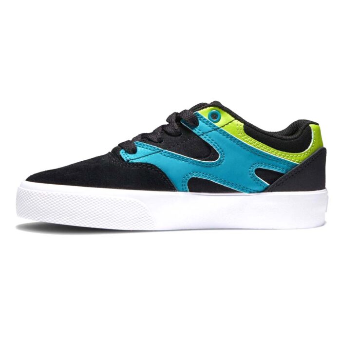 DC YOUTH KALIS VULC SHOES BLACK GREEN ORANGE - Image 3