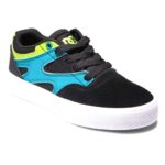 DC YOUTH KALIS VULC SHOES BLACK GREEN ORANGE - Image 2