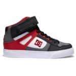 DC YOUTH PURE HIGH TOP EV SHOES WHITE GREY RED