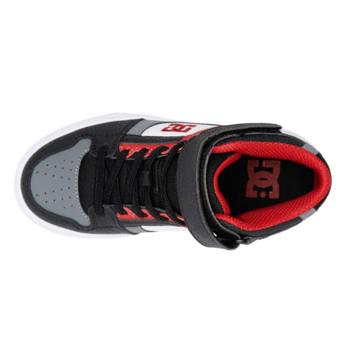 DC YOUTH PURE HIGH TOP EV SHOES WHITE GREY RED - Image 3