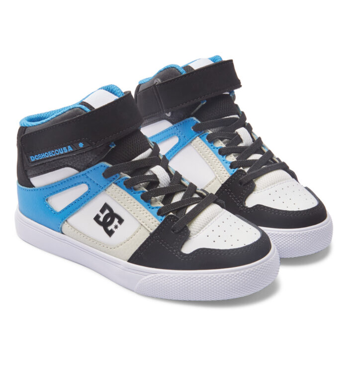 DC YOUTH PURE HIGH TOP SHOES BLACK BLUE BLACK - Image 8
