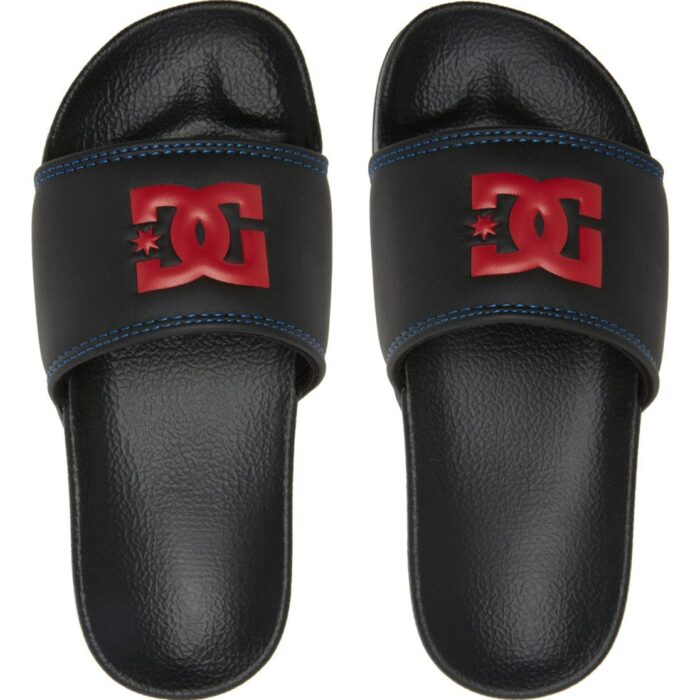 DC YOUTH SLIDES BLACK RED PRINT - Image 3
