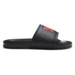 DC YOUTH SLIDES BLACK RED PRINT - Image 2