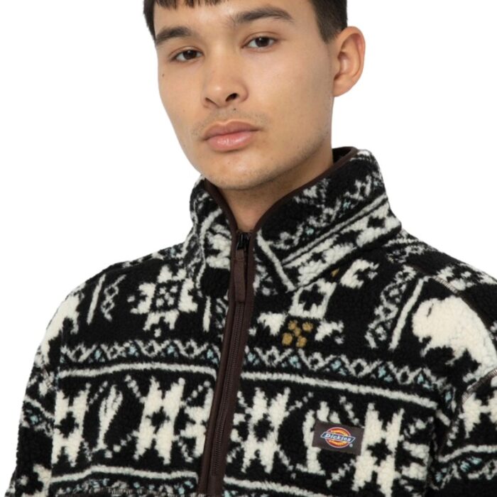 DICKIES HAYS QUARTER ZIP FLEECE NORDIC AOP DARK - Image 3