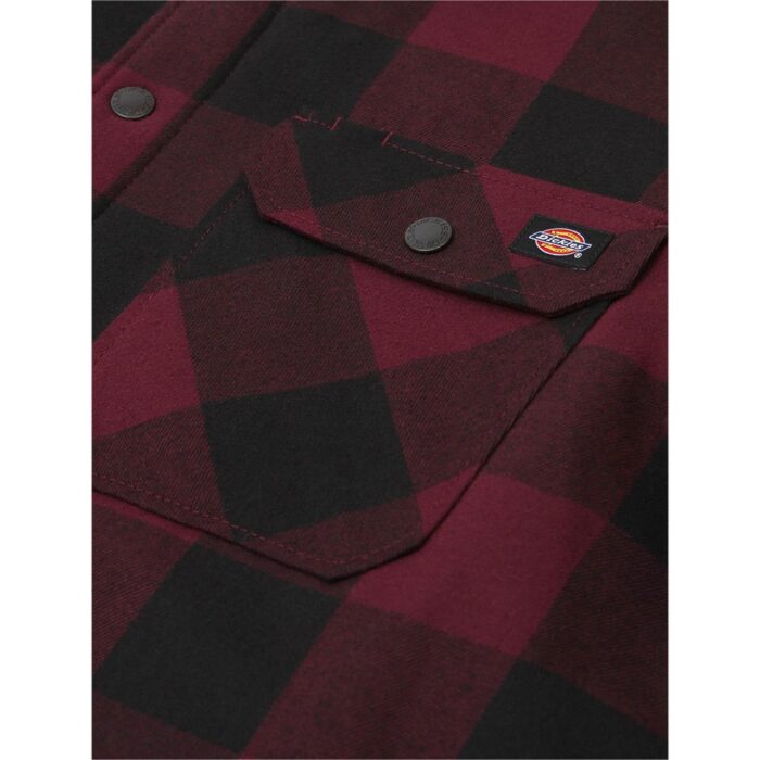 DICKIES SHERPA LINED SACRAMENTO SHIRT MAROON - Image 4