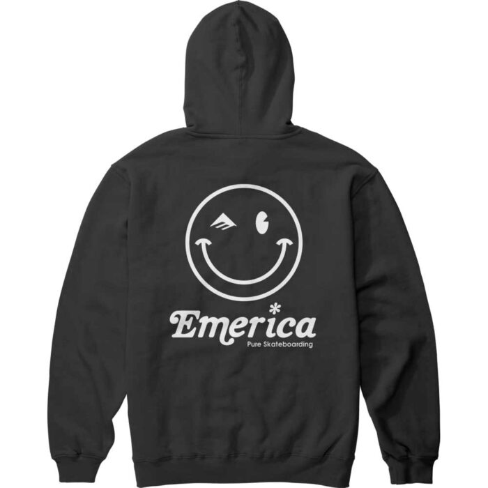 EMERICA HAPPY FACE HOODIE BLACK - Image 2