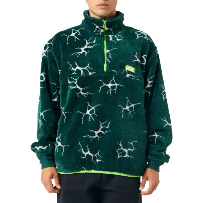 HUF QUAKE SHERPA QUARTER ZIP FLEECE FOREST GREEN - Image 3