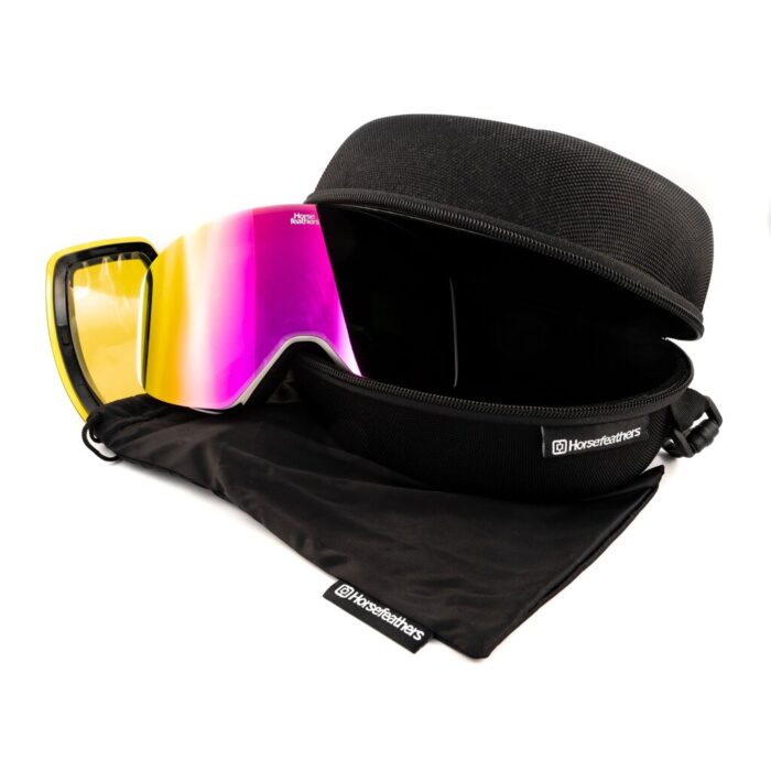 HOREFEATHERS COLT SNOW GOGGLES WHITE MIRROR PINK - Image 3