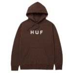 HUF ESSENTIALS OG LOGO HOODIE CHOCOLATE
