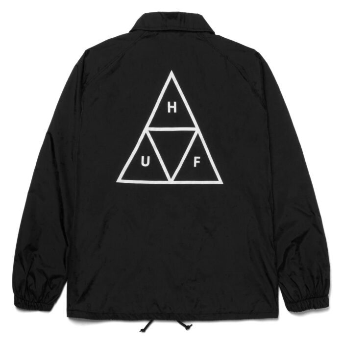 HUF ESSENTIALS TRIPLE TRIANGLE COACHES JACKET BLACK - Image 2
