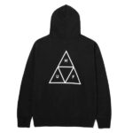 HUF ESSENTIALS TRIPLE TRIANGLE HOODIE BLACK - Image 2