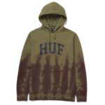 HUF HARTFORD TIEDYE HOODIE OLIVE