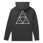 HUF ESSENTIALS TRIPLE TRIANGLE HOODIE BLACK - Image 2