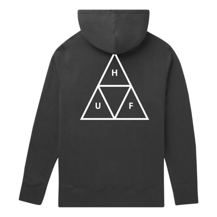 HUF ESSENTIALS TRIPLE TRIANGLE HOODIE BLACK - Image 2