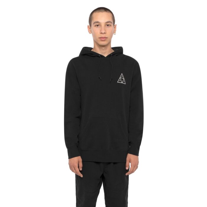 HUF ESSENTIALS TRIPLE TRIANGLE HOODIE BLACK - Image 3