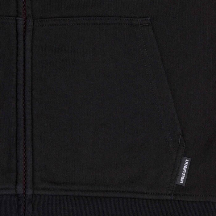 INDEPENDENT BAR STITCH ZIP HOODIE BLACK - Image 2