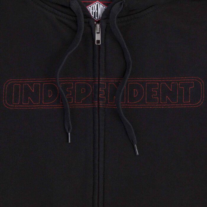 INDEPENDENT BAR STITCH ZIP HOODIE BLACK - Image 4