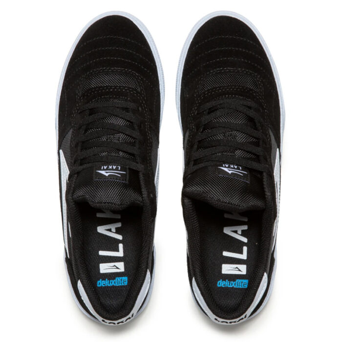 LAKAI CAMBRIDGE SHOES BLACK WHITE SUEDE - Image 3