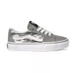 VANS KIDS SK8-LOW SHOES FLAME CAMO GREY BLACK