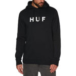HUF ESSENTIALS OG LOGO HOODIE BLACK - Image 2