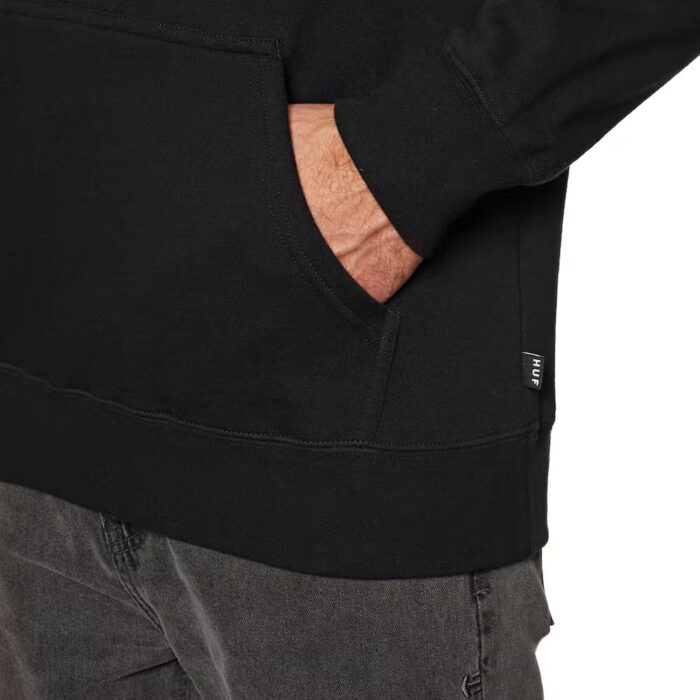 HUF ESSENTIALS OG LOGO HOODIE BLACK - Image 4