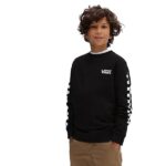 VANS BOYS EXPOSITION CHECK II CREW PULLOVER BLACK