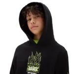 VANS BOYS NEON FLAMES HOODIE BLACK - Image 3