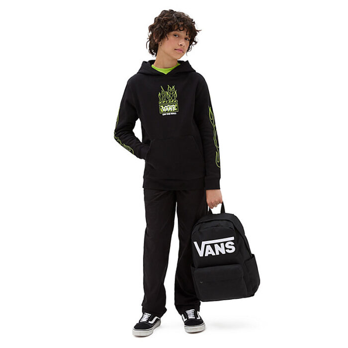 VANS BOYS NEON FLAMES HOODIE BLACK - Image 5