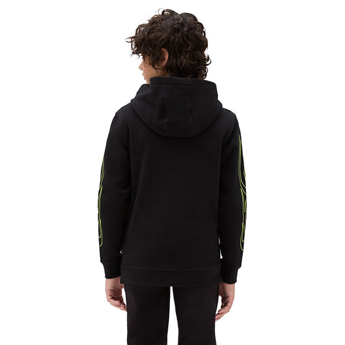 VANS BOYS NEON FLAMES HOODIE BLACK - Image 2
