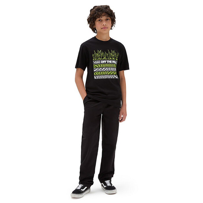 VANS BOYS NEON FLAMES T-SHIRT BLACK - Image 3