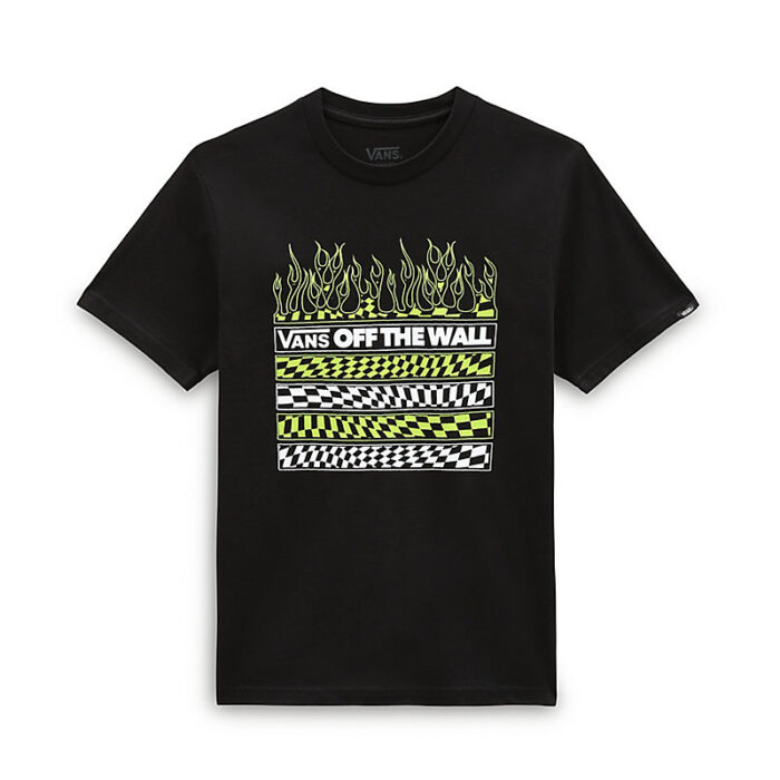 VANS BOYS NEON FLAMES T-SHIRT BLACK - Image 4