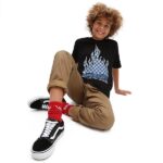 VANS BOYS REFLECTIVE CHECKERBOARD FLAME T-SHIRT BLACK - Image 3