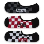 VANS CLASSIC SUPER NO SHOW 3 PAIR PK SOCKS WHITE BLACK