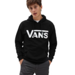VANS CLASSIC HOODIE BLACK WHITE