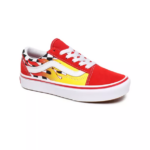 VANS JUNIOR COMFYCUSH OLD SKOOL SHOES FLAME CHECKERBOARD RED - Image 2