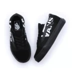 VANS JUNIOR OLD SKOOL SHOES LOGO BLACK WHITE - Image 2
