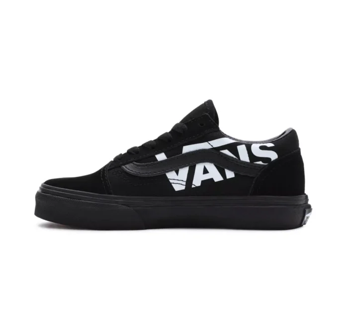 VANS JUNIOR OLD SKOOL SHOES LOGO BLACK WHITE - Image 3