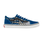 VANS JUNIOR OLD SKOOL SHOES REFLECTIVE CHECK FLAME TRUE BLUE