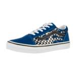 VANS JUNIOR OLD SKOOL SHOES REFLECTIVE CHECK FLAME TRUE BLUE - Image 2