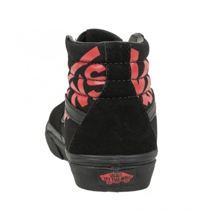 VANS JUNIOR SK8-HI SHOES LOGO BLACK RED - Image 4