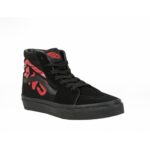 VANS JUNIOR SK8-HI SHOES LOGO BLACK RED - Image 5