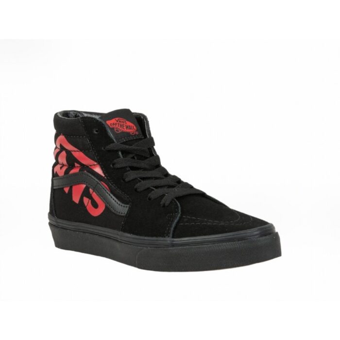 VANS JUNIOR SK8-HI SHOES LOGO BLACK RED - Image 5