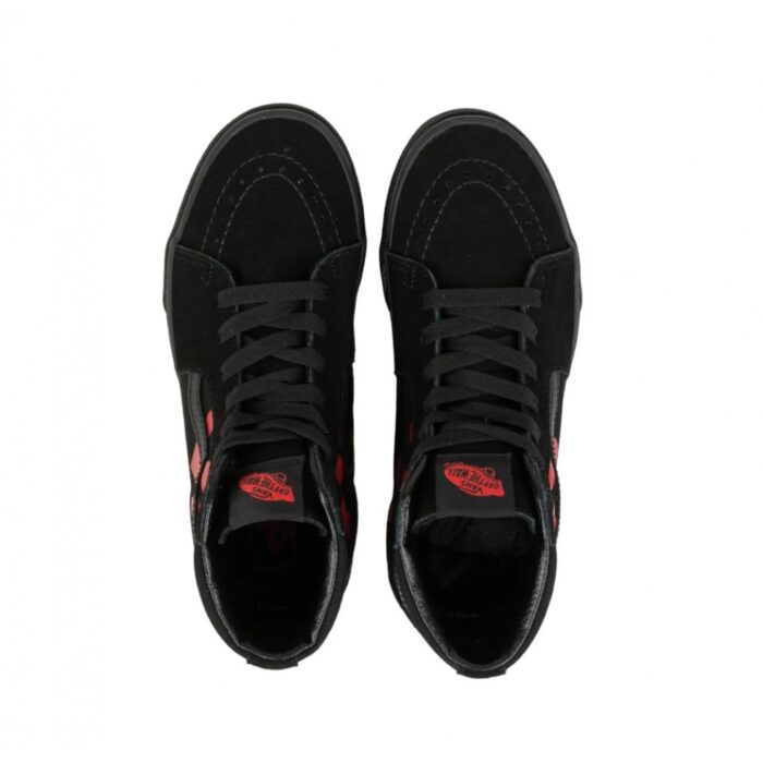 VANS JUNIOR SK8-HI SHOES LOGO BLACK RED - Image 6