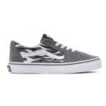 VANS JUNIOR SK8-LOW SHOES FLAME CAMO GREY BLACK