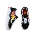VANS KIDS OLD SKOOL SHOES FLAME LOGO REPEAT BLACK - Image 6