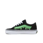VANS KIDS OLD SKOOL SHOES GLOW SLIME BLACK GREEN - Image 2