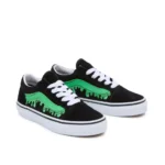 VANS KIDS OLD SKOOL SHOES GLOW SLIME BLACK GREEN - Image 3
